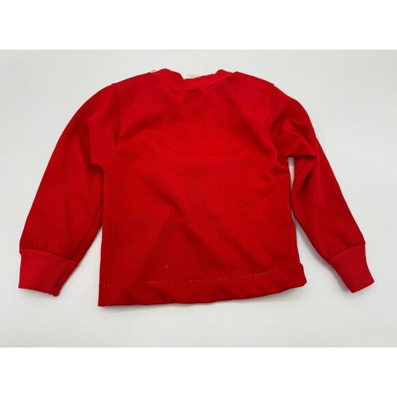 Vintage 80s Playtown Owl Graphic Sweatshirt Red Sleeves Hong Kong 12M RARE - Picture 3 of 6